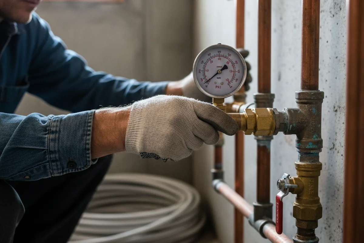 Pressure testing a repaired line during Water Line Repair in Bellemont